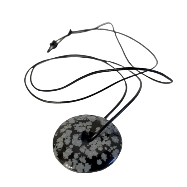 Glossy Stone ketting Grey Power